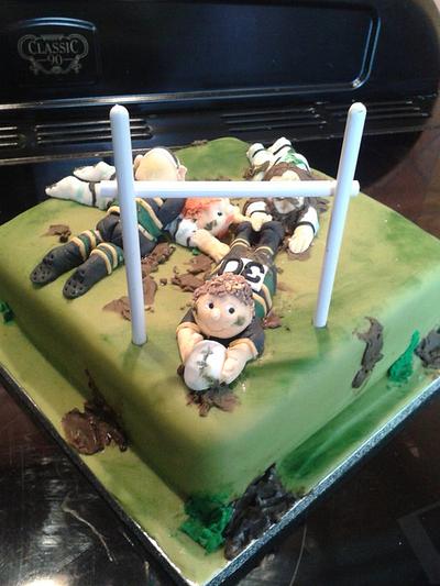 Rugby scrum cake - Cake by Karen's Kakery
