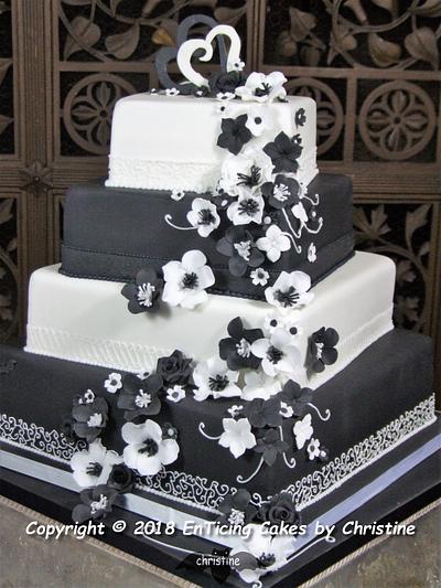 Black & White Wedding - Cake by Christine Ticehurst