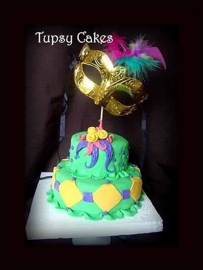 mardi grass mini cake  - Cake by tupsy cakes