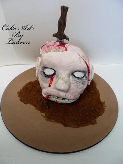 Zombie Head Birthday - Cake by Lauren