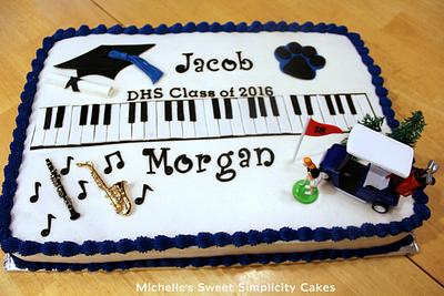 Music and Golf Themed Graduation Cake - Cake by Michelle