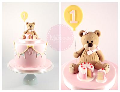 Teddy Bear & Bunting Cake - Cake by The Marbeca Bakery