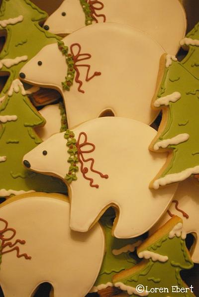 Polar Bear & Snowy Tree Cookies! - Cake by Loren Ebert