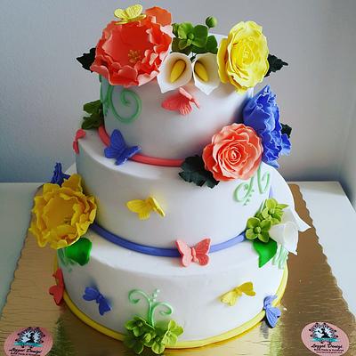 Floral First Birthday Cake - Cake by LezzetDenizi