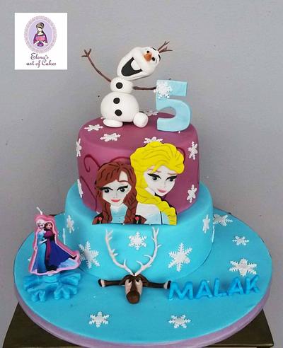 Elsa & Anna frozen  cake  - Cake by elenasartofcakes