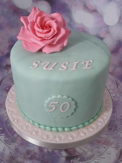 50th birthday cake. - Cake by Karen's Cakes And Bakes.