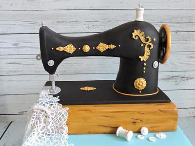 Vintage Sewing Machine  - Cake by Jeanne Winslow