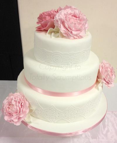 Peony Lace Love - Cake by Totally Scrumptious