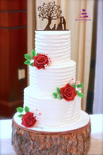 Rustic Buttercream Wedding Cake - Cake by SprinkleSpark