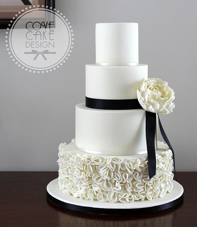 Monochrome ruffles - Cake by Cove Cake Design