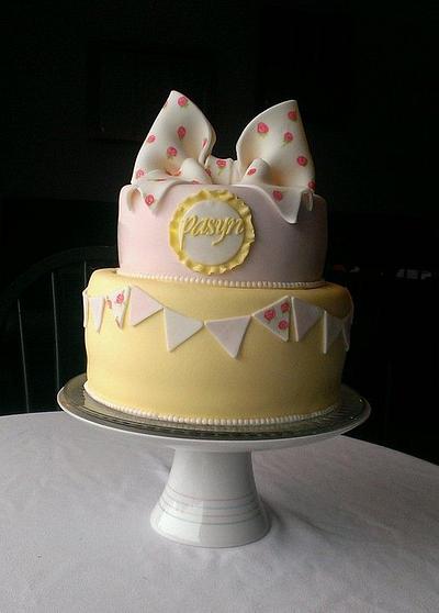 vintage bow & bunting - Cake by cheeky monkey cakes