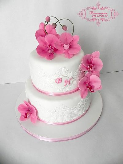 Wedding cake Orchid - Cake by Victoria