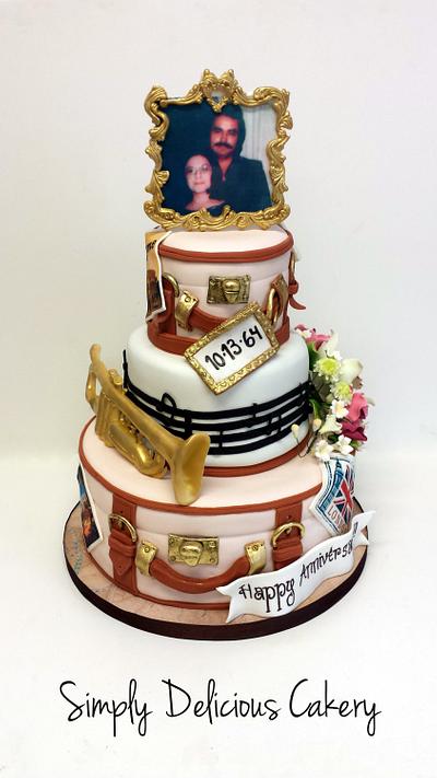 50th Wedding Anniversary  - Cake by Simply Delicious Cakery