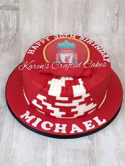 Lego / Liverpool cake - Cake by Karens Crafted Cakes