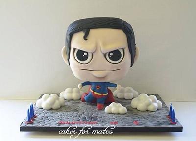 Super hero Chibbi head Superman - Cake by Cakes for mates