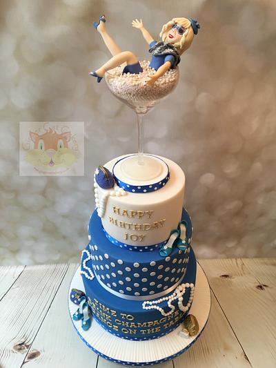 Champagne glass cake - Cake by Elaine - Ginger Cat Cakery 