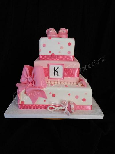 Pink modern baby shower cake - Cake by Teresa Cunha