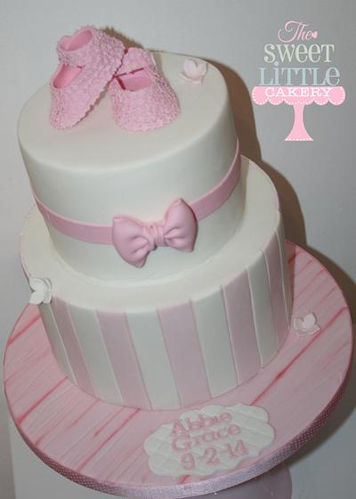 Girly christening cake - Cake by thesweetlittlecakery