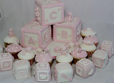 Building Blocks Christening Cakes - Cake by Helen Campbell