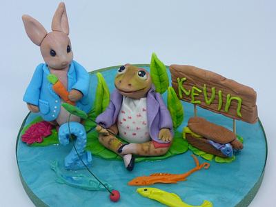 Jeremy Fisher and Peter Rabbit Cake Toppers - Cake by eMillicake
