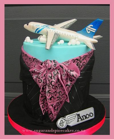 Air New Zealand Hostie Uniform with Plane - Cake by Mel_SugarandSpiceCakes