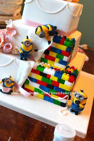 Minion and Lego themed wedding cake - Cake by Zoe's Fancy Cakes