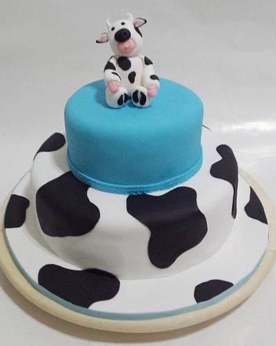 Cow print Christening - Cake by SugarFactory
