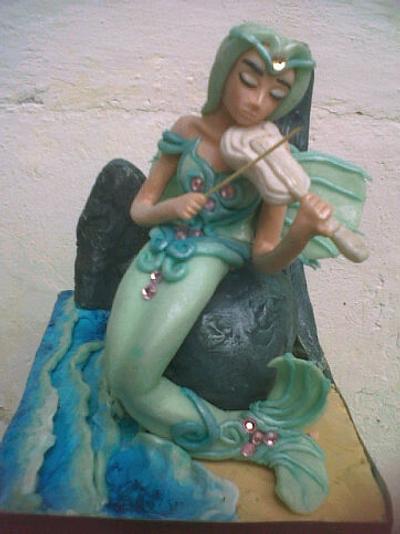 Meremaid playing violin - Cake by Marissa's Sugar & Chocolate Art