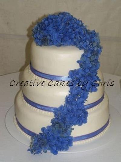 Hydrangea and fondant wedding - Cake by Creative Cakes by Chris