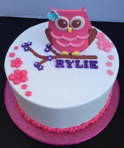 Girly Owl Birthday Cake - Cake by The Ruffled Crumb