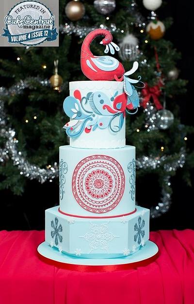 Peacock Christmas Wedding cake - Cake by Natasha Shomali