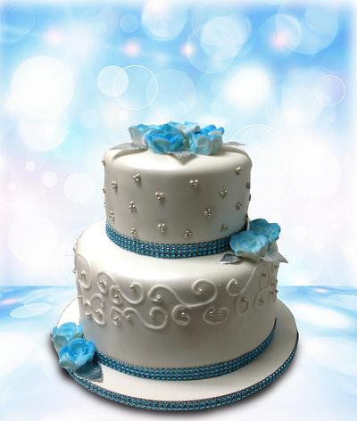 Blue Roses & Sequins - Cake by MsTreatz