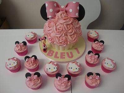 Minnie Mouse and Hello Kitty - Cake by Sam's Cupcakes