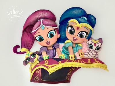 Shimmer and Shine, 2D fondant cake decoration - Cake by Willow cake decorations