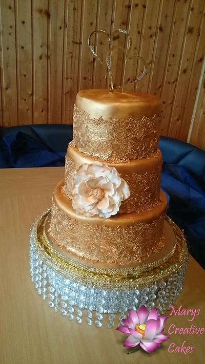 Gold Wedding Cake - Cake by Mary Yogeswaran