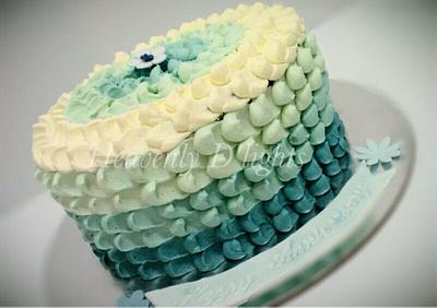 Ombre Petals Buttercream Cake - Cake by novita