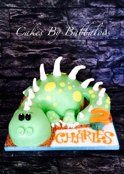 Dinosaur shapped Cake - Cake by Babbaloos Cakes