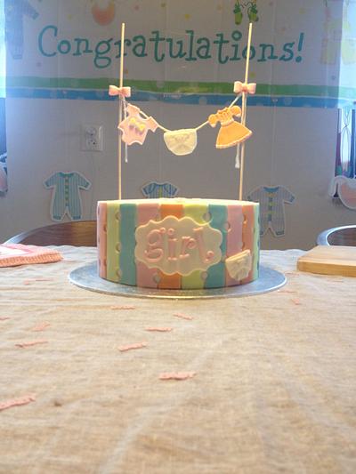 Pastel Colours Girl Baby Shower Cake - Cake by Tatiana Diaz - Posh Tea Time