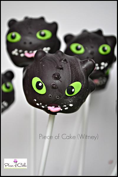 Toothless (How to train a dragon) cake pops - Cake by pieceofcakewitney