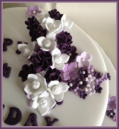 Purple Posy's and lots of flowers - Cake by Cheryll
