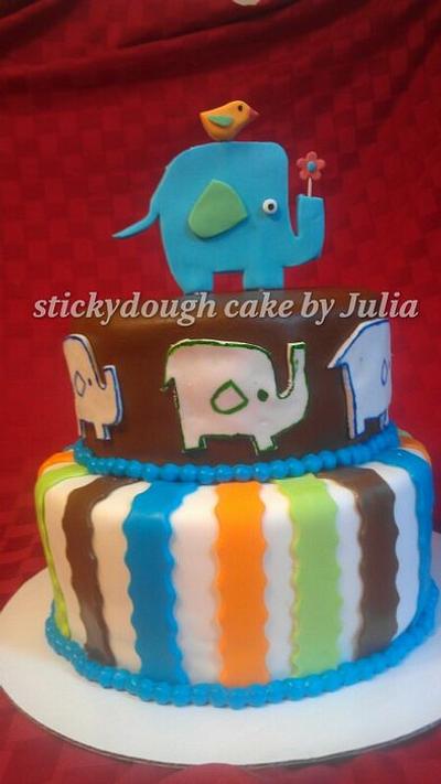 Elephant baby shower - Cake by Julia Dixon