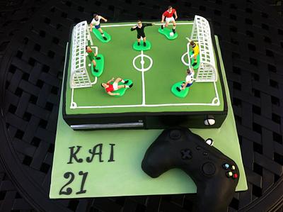 X box and football pitch  - Cake by Josiekins