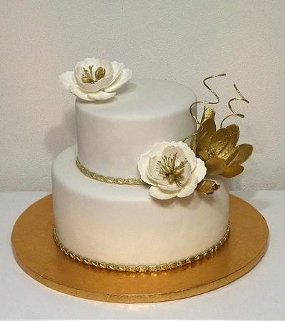 Wedding cake white and gold - Cake by Framona cakes ( Cakes by Monika)