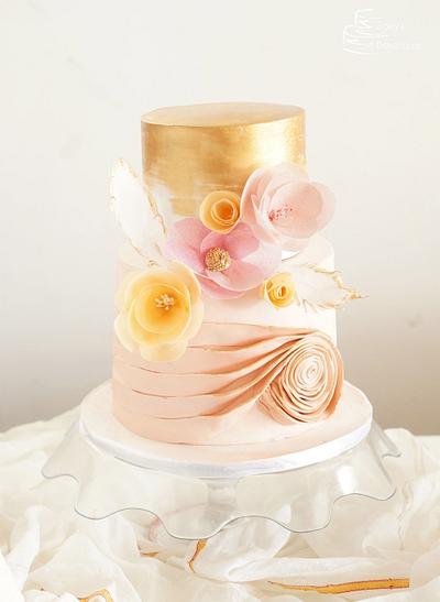 Wafer and Rustic Gold - Cake by Zoeys Bakehouse