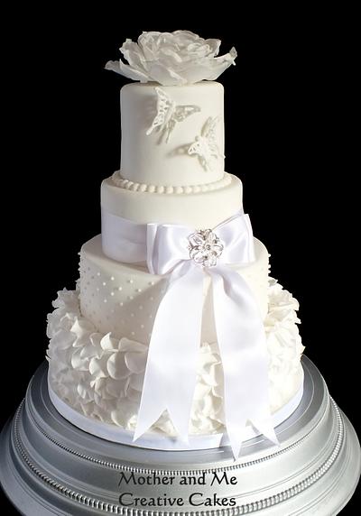 White Petal Wedding Cake - Cake by Mother and Me Creative Cakes