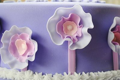 Purple chocolate cake with gumpaste flowers - Cake by Amelia's Cakes