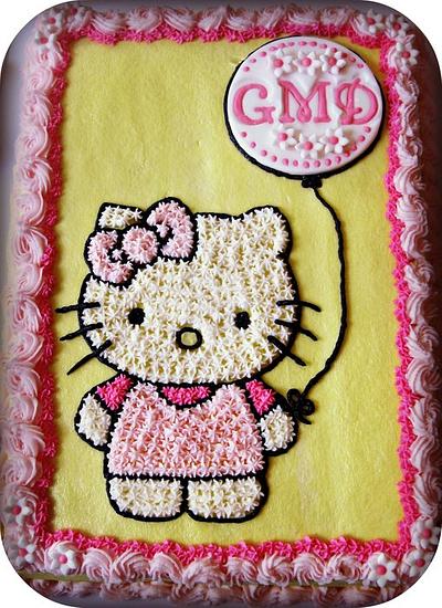 Hello Kitty with monogram balloon - Cake by Renee Daly