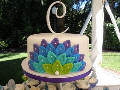 Peacock themed wedding - Cake by Karen Seeley