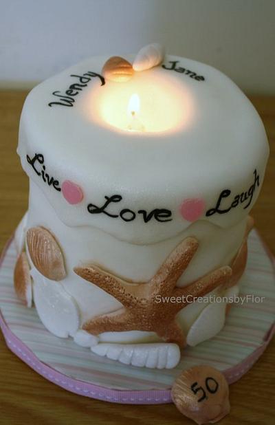 Seashell Candle Cake - Cake by SweetCreationsbyFlor