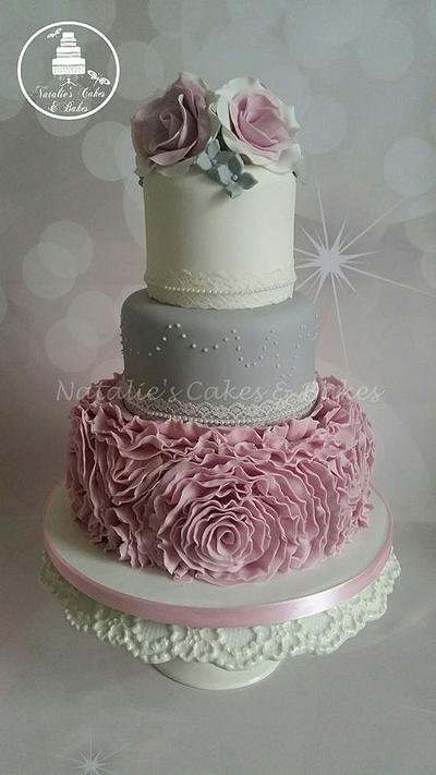 Ruffle wedding cake  - Cake by Natalie's Cakes & Bakes